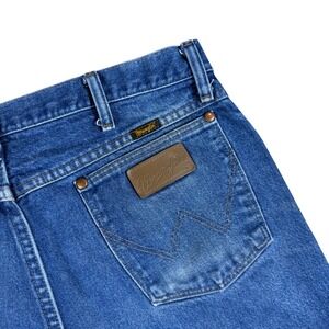 Wrangler 13MWZ Cowboy Cut Jeans Mens 38x36‎ Blue Denim Straight Leg High Rise